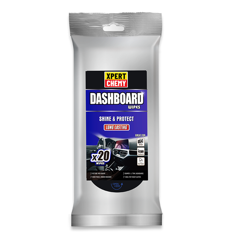 Xpertchemy® Dashboard Wipes clean dust, grime and fingerprints and leaves a matt finish with pleasant fragrance and no residue.