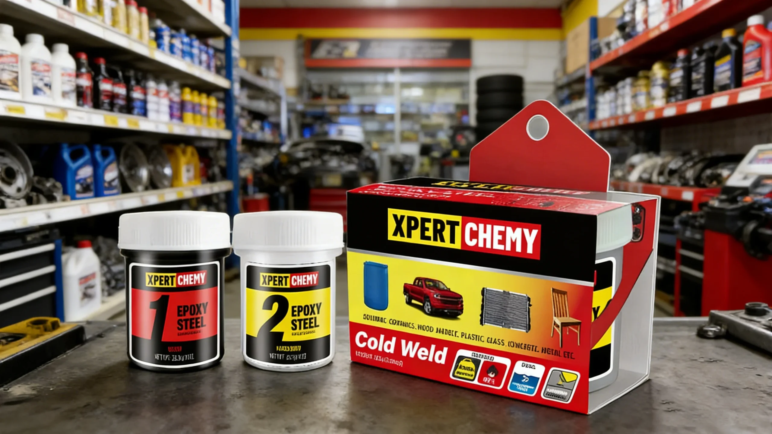Cold weld epoxy for automotive and industrial repairs